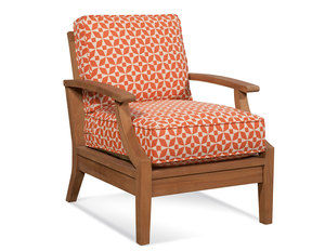 Messina 489 Outdoor 100% Teak Chair and Ottoman (Made to order fabrics)