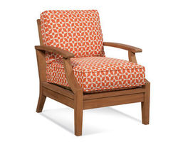 Messina 489 Outdoor 100% Teak Chair and Ottoman (Made to order fabrics)