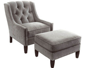 Merrill 5734 Chair and Ottoman (Made to order fabric and leathers)