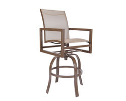 Cypress 44" and 50" Sling Swivel Bar Stool (24 fabrics - 8 metal finishes)