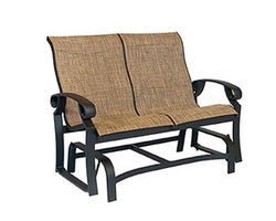 Monterey Sling Outdoor Glider Loveseat (24 fabrics - 8 metal finishes)