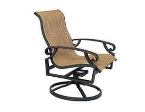 Monterey Sling Outdoor Swivel Rocker Lounge Chair (Made to order fabrics and finishes)