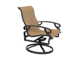 Monterey Sling Outdoor Swivel Rocker Lounge Chair (24 fabrics - 8 metal finishes)
