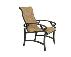 Monterey Sling High Back Dining Chair (38" or 43" High) - 24 fabrics - 8 metal finishes