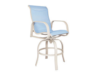 Seaside Sling Swivel Bar Stool (46&quot; and 49&quot;) Made to order fabrics and finishes