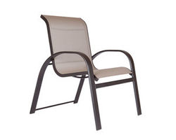 Bayside Sling Low Back Dining Arm Chair (Made to order fabrics and finishes)