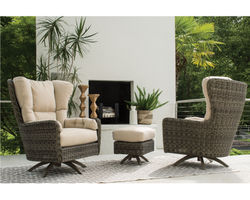 Cocoon High Back Swivel Chair and Ottoman - Made to order fabrics