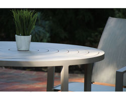 Contempo 42" Round Dining Table Aluminum Top (8 Metal Finishes)