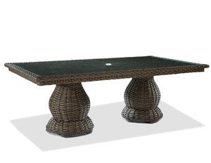 South Hampton 96&quot; Double Pedestal Dining Table (Glass Top)