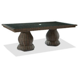 South Hampton 96&quot; Double Pedestal Dining Table (Glass Top)