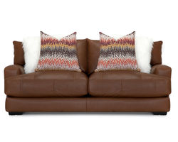 Gia 909 Leather Stationary Sofa (87") Includes Pillows