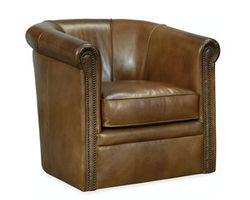 Axton Swivel Leather Club Chair