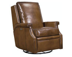 Collin Leather Swivel Glider Power Recliner (Brown)