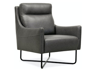 Efron Leather Club Chair with Metal Base