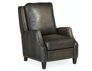 Kerley Leather Push Back Recliner (Gray)