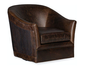 Morrison Leather Swivel Club Chair