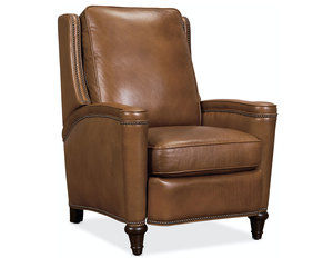 Rylea Leather Push Back Recliner (Brown)