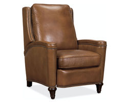 Rylea Leather Push Back Recliner (Brown) In stock