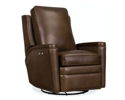 Rylea Swivel Glider Power Recliner (Dark Brown)