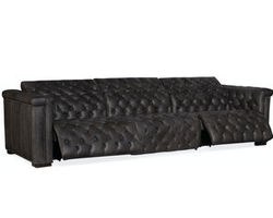 Savion Leather Grandier Sofa Power Headrest Power Reclining Sofa (124&quot;)