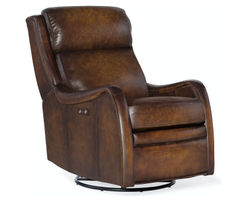 Stark Leather Swivel Glider Power Recliner (Brown)