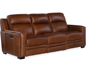 Lincoln Leather Power Headrest - Power Lumber - Power Reclining Sofa