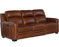 Lincoln Leather Power Headrest - Power Lumber - Power Reclining Sofa