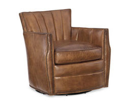 Carson Leather Swivel Club Chair (Checkmate Pawn)