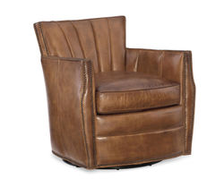 Carson Leather Swivel Club Chair (Checkmate Pawn)