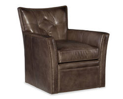 Conner Leather Swivel Club Chair (Chocolate)