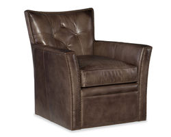 Conner Leather Swivel Club Chair (Chocolate)