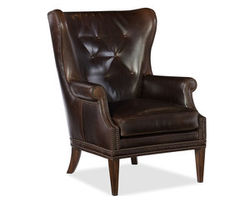 Maya Leather Wing Club Chair (Dark Brown)
