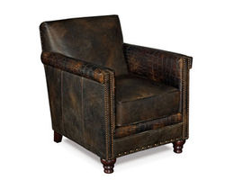 Potter Leather Nailhead Club Chair (Fudge)