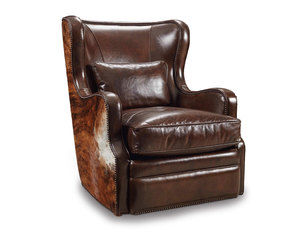 Wellington Leather Swivel Club Chair