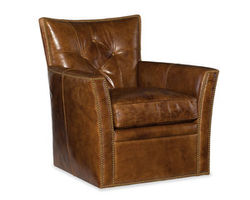 Conner Leather Swivel Club Chair (Brown)