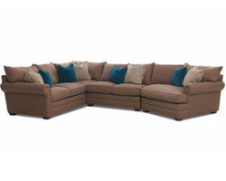 Huntley Nailhead Stationary Sectional with Down Blend Cushions (Includes Pillows)