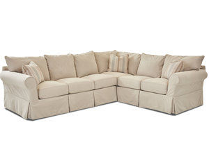 Jenny Slipcover Queen Sleeper Sectional with Down Cushions (Made to order fabrics)