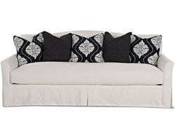 Leighton Slipcover Sofa with Down Cushions (90&quot;) Includes Arm Pillows