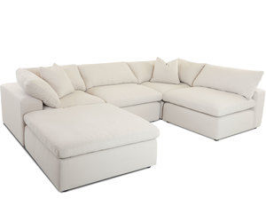 Monterey Stationary Sectional with Down Cushions (Made to order fabrics)