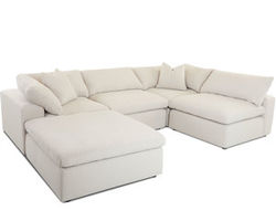 Monterey Stationary Sectional with Down Cushions (Made to order fabrics)