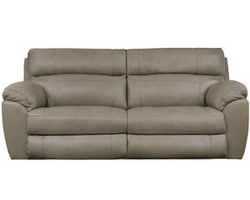 Costa Lay Flat Leather Reclining Sofa in Putty (88&quot;)