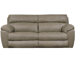 Costa Lay Flat Leather Reclining Sofa in Putty (88")