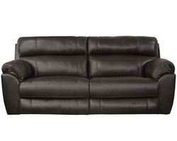 Costa Lay Flat Leather Reclining Sofa in Chocolate (88&quot;)