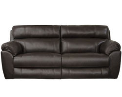 Costa Lay Flat Leather Reclining Sofa in Chocolate (88")