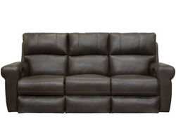 Torretta Leather Power Lay Flat Reclining Sofa in Chocolate (87&quot;)