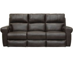 Torretta Leather Power Lay Flat Reclining Sofa in Chocolate (87")