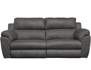 Sorrento Leather Power Lay Flat Reclining Sofa (89&quot;) in Anthracite