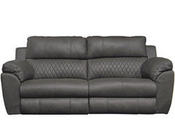 Sorrento Leather Power Lay Flat Reclining Sofa (89&quot;) in Anthracite