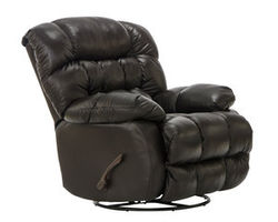 Pendleton Leather Chaise Swivel Glider Recliner in Chocolate