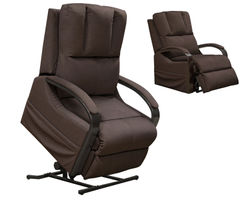 Chandler Power Lift Recliner w/Heat & Massage in Fabric Walnut (350 lbs. capacity)